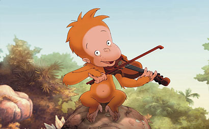 Affe Dodo spielt Geige